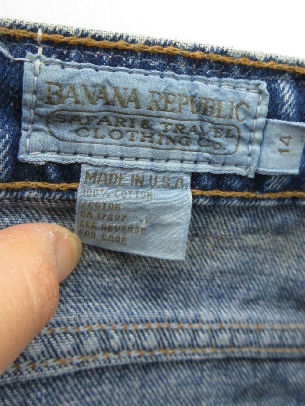 VINTAGE Banana Republic Jeans 14 Safari Travel Denim Pants 90s USA - Picture 8 of 10